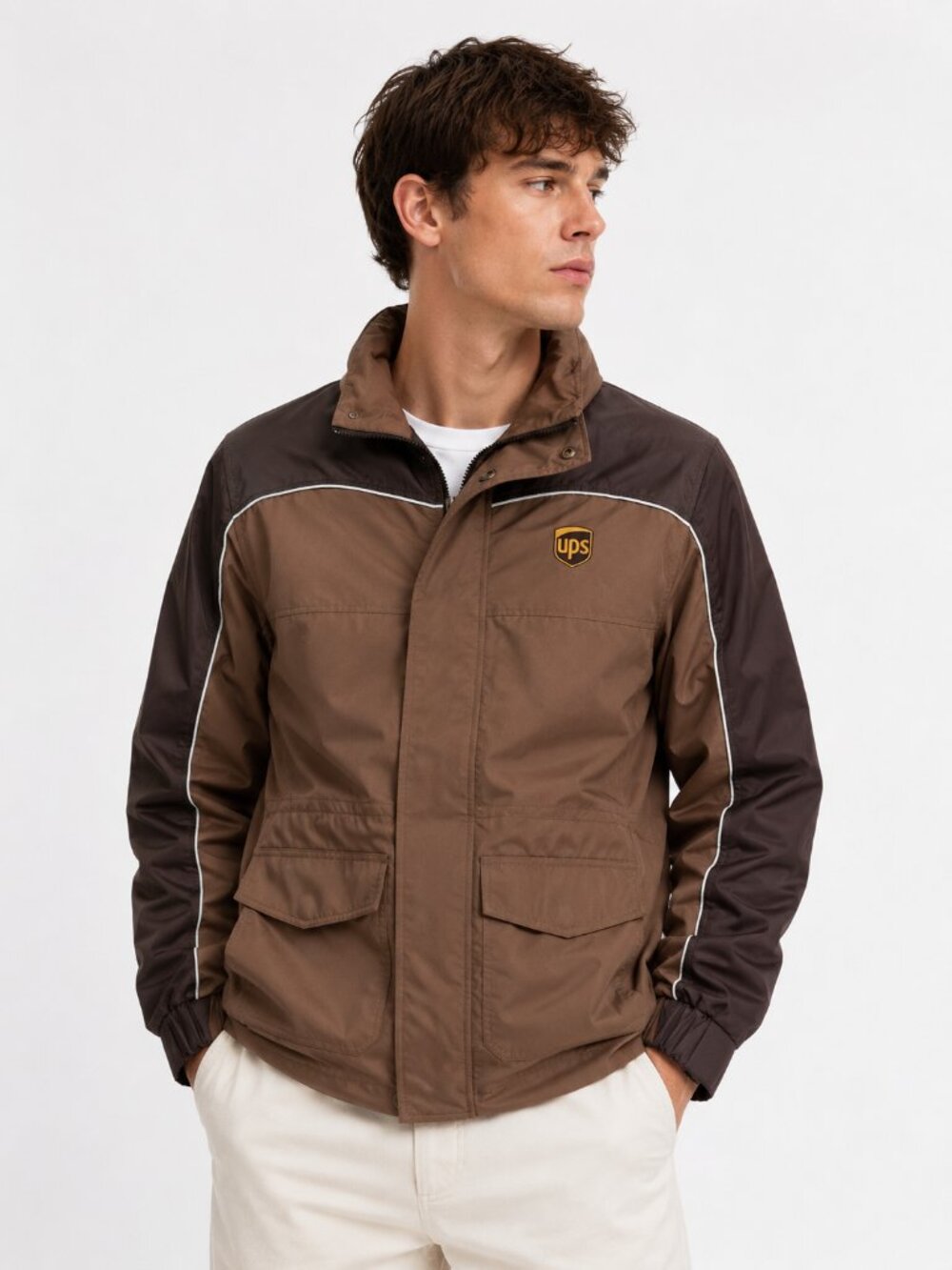 Vintage United Parcel Service UPS WearGuard Brown Uniform Hooded Jacket S/M/L